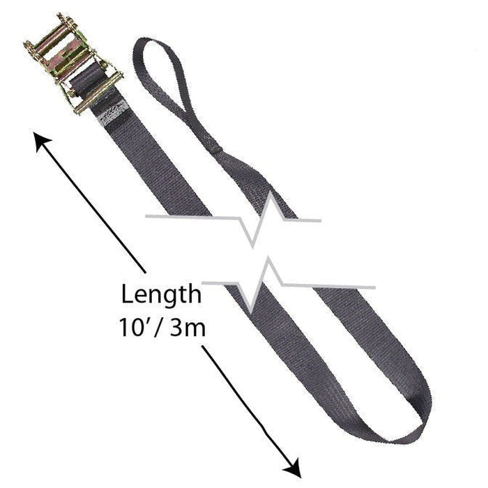 2" x 10' Gray Ratchet Strap