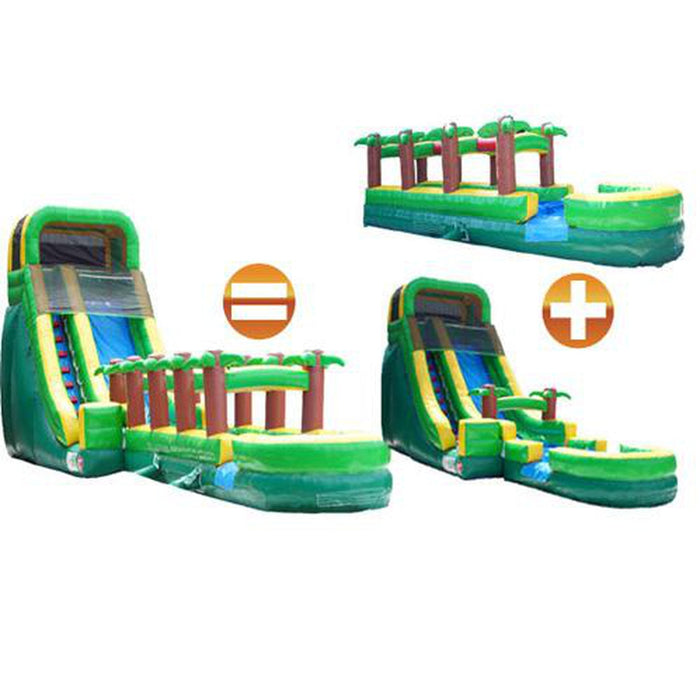 20' Palm Tree Wet & Dry Slide + Slip & Splash