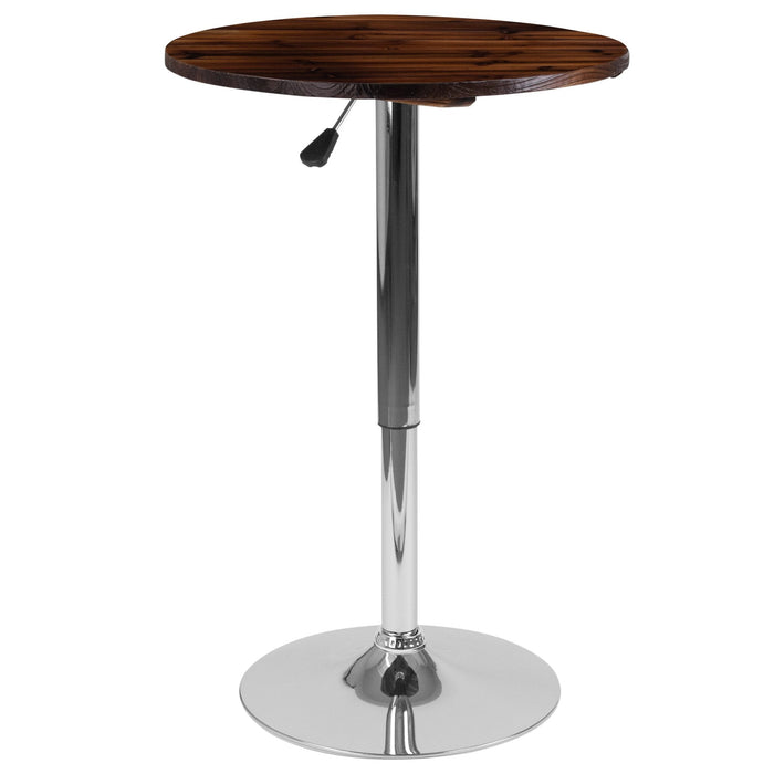 23.5'' Round Pine Wood Cocktail Table