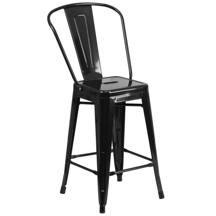 24" Kai Metal Bar Stool with Removable Back