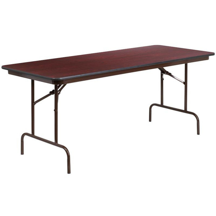 6' High Pressure Mahogany Laminate Folding Table