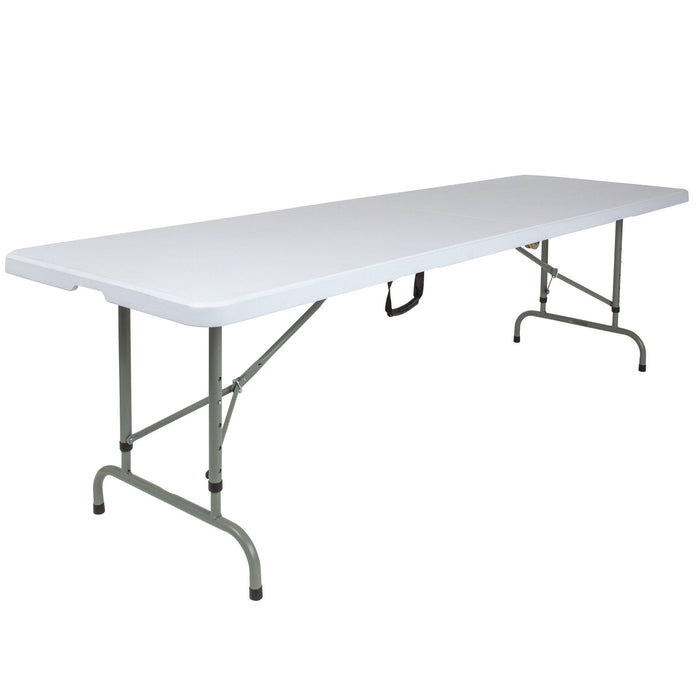 8' Bi-Fold Rectangular Plastic Folding Table