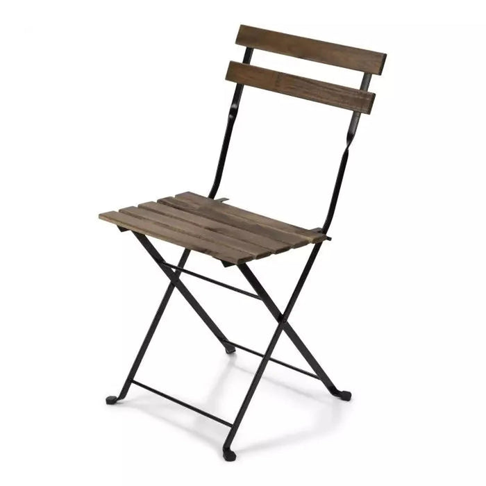 French Bistro Slatted Cafe Folding Chair