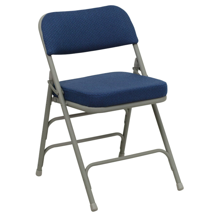 Hercules Premium Curved Triple Braced Fabric Metal Folding Chair