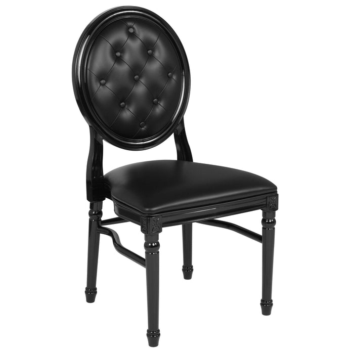 Hercules Tufted Black King Louis Chair