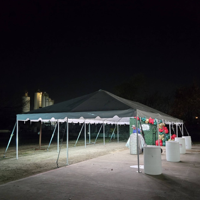 Beyond Tent 20x40 Classic Series West Coast Frame Tent — Dallas storm field test, April 2025