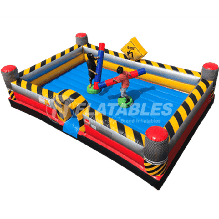 High Voltage inflatable joust, a giant interactive yard game for outdoor rental events