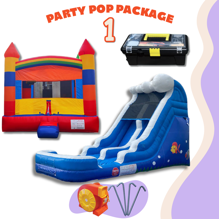 Beyond Tent Party Pop inflatable rental package bundle