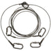 A set of dark gray steel cable carabiner attachment loops with matching carabiners, arranged on a plain white background.