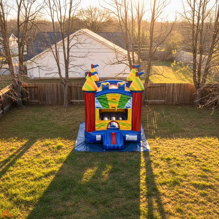 10x10 Multicolor Castle Bouncer - Commercial Grade
