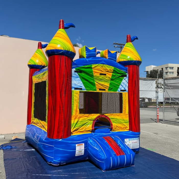 10x10 Multicolor Castle Bouncer - Commercial Grade