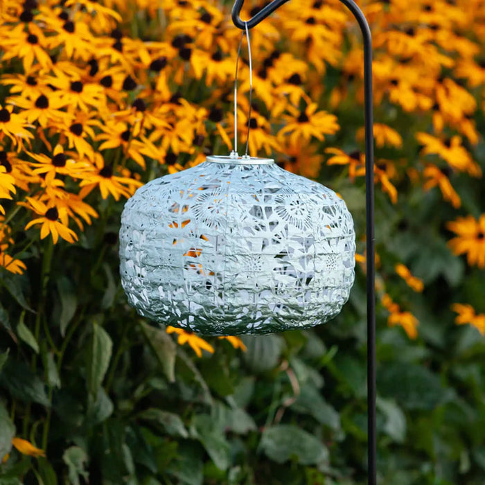 11" Square Sunflower Solar Lantern