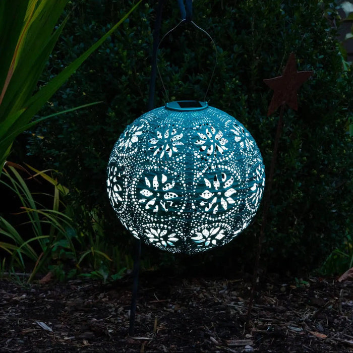 12" Boho Globe Solar Lantern