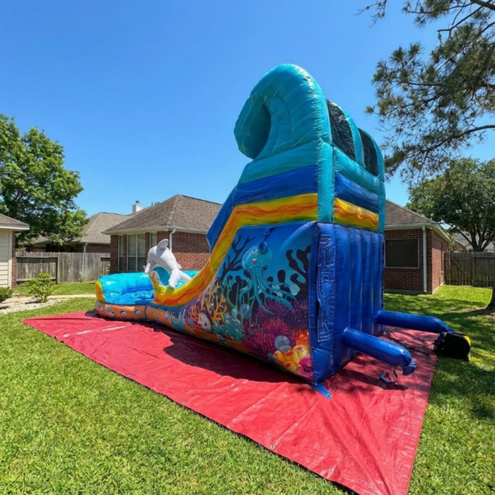 12' Dolphin Dip Water Slide with Blower