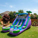 13' Lightweight Violet Twin Slide - Commercial Grade Purple Inflatable Water Slide with Palm Trees