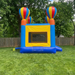 Beyond tent  Commercial-grade 13x13 Celebration Bouncer inflatable on a grass set up with a fence and trees in the back. 