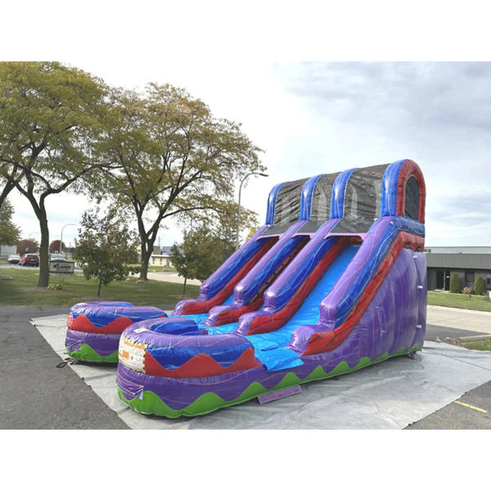 15' Dual Lane Purple Wet/Dry Slide