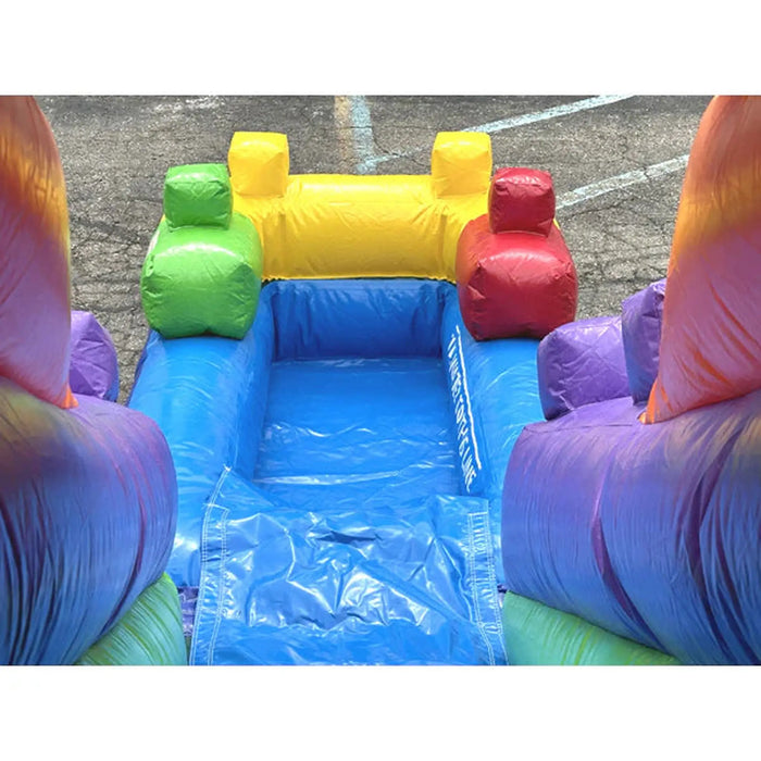 15' Lightweight Dual Lane Block Slide Combo Detachable Pool