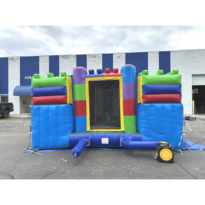 15' Lightweight Dual Lane Block Slide Combo Detachable Pool