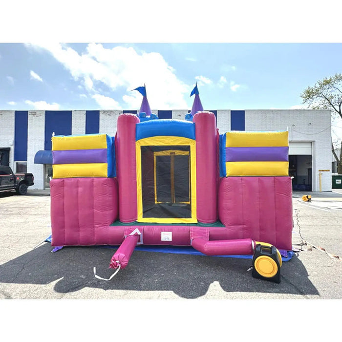 15' Lightweight Dual Lane Pink Slide Combo Detachable Pool