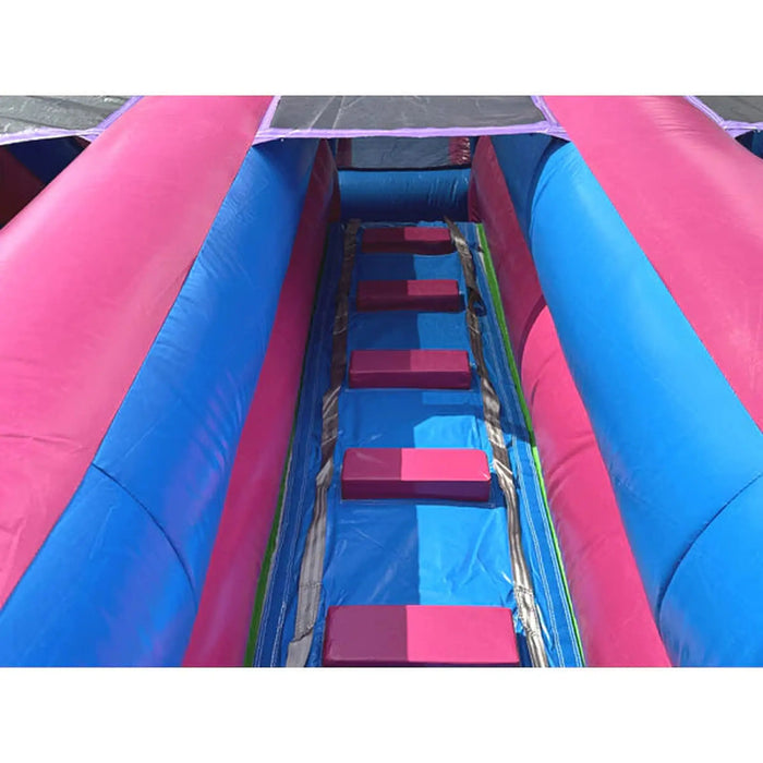 15' Lightweight Dual Lane Pink Slide Detachable Pool