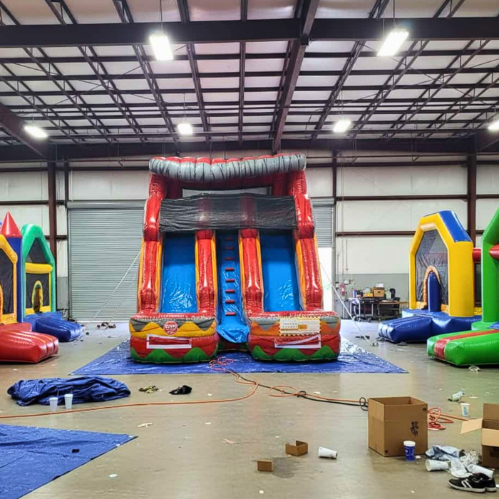 15' Dual Lane Fire Slide Wet & Dry