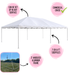 Infographic for the 15x30 Classic Series West Coast frame tent noting it can be set up on any surface, commercial-grade construction, 7 or 8 foot sidepoles, and a 2-inch anodized aluminum frame, with an inset photo of the bare aluminum frame assembled outdoors on grass.
