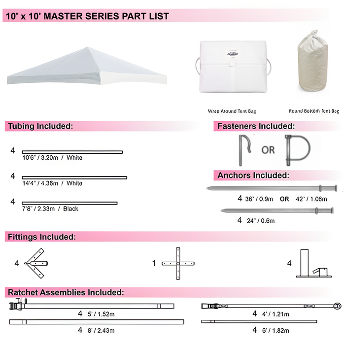 15x15 Master Series Frame Tent - Commercial White Event Canopy