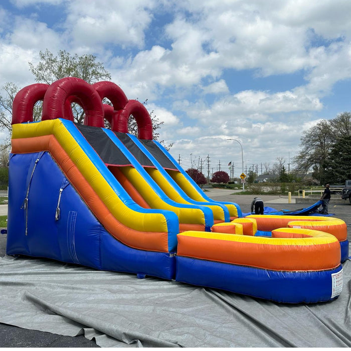 15' Lightweight Dual Lane Fun Slide (Detachable Pool)