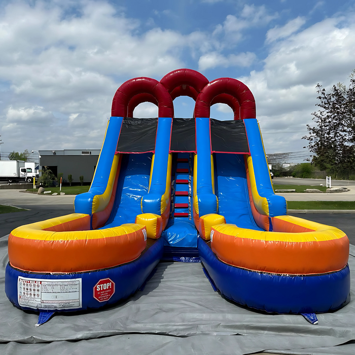 15' Lightweight Dual Lane Fun Slide (Detachable Pool)