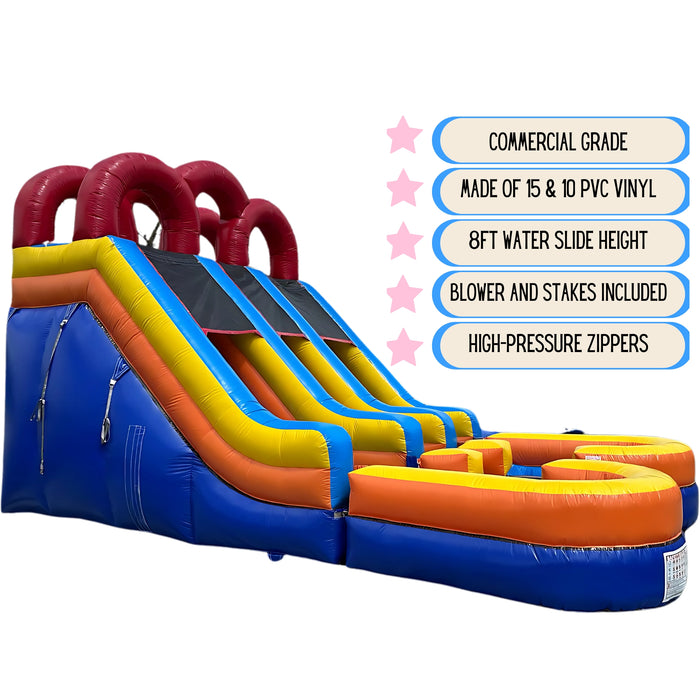 15' Lightweight Dual Lane Fun Slide (Detachable Pool)