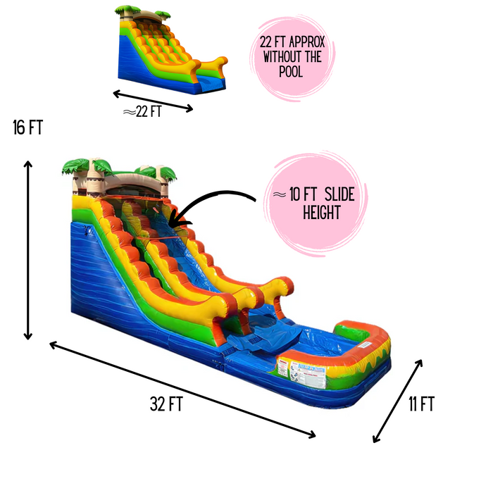 16' Sunset Tropical Wet & Dry Slide