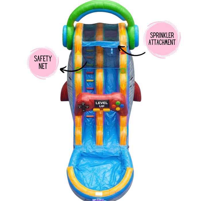 18' Game Over Wet and Dry Water Slide