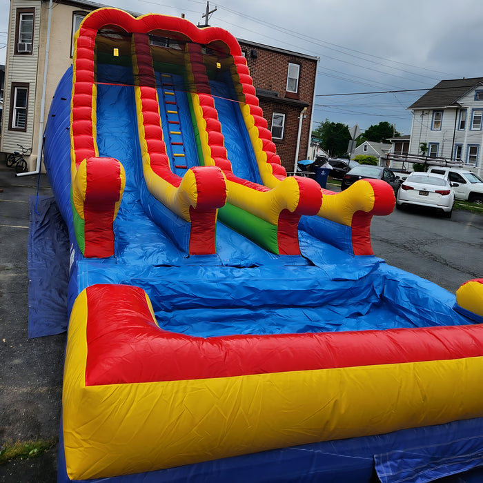 18' 2 Lane Unisex Wet & Dry Slide