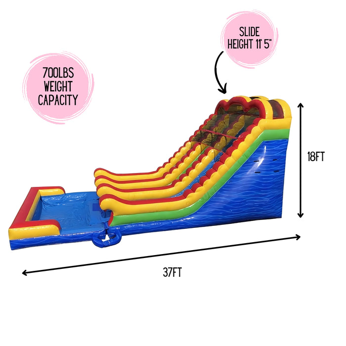 18' 2 Lane Unisex Wet & Dry Slide