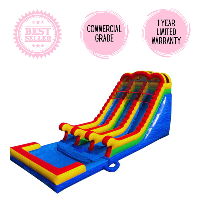 18' 2 Lane Unisex Wet & Dry Slide