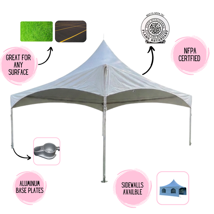 20'x20' High Peak Premium Frame Tent  - Commercial Party & Event Canopy
