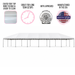 Beyond Tent 20x60 Classic Series West Coast Frame Tent commercial party canopy graphic featuring product badges for NFPA 701 fire retardant rating, Made in USA certification, long-term setup compatibility, and heavy-duty coated vinyl top construction
