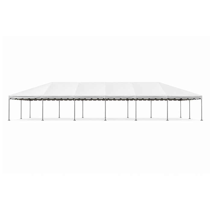 Beyond Tent 20x60 Classic Series West Coast Frame Tent commercial-grade white party and event canopy with heavy-duty anodized aluminum support frame on a solid white background