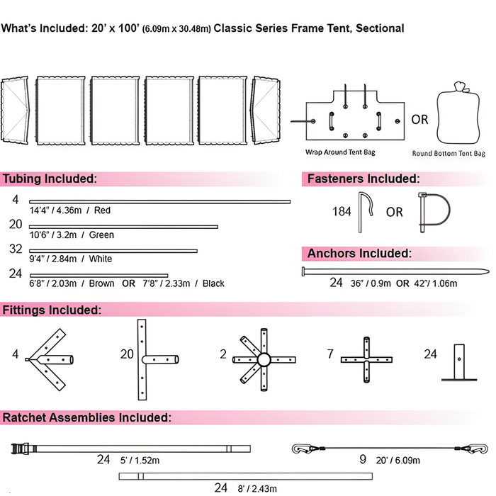 20x100 Classic Series Frame Tent