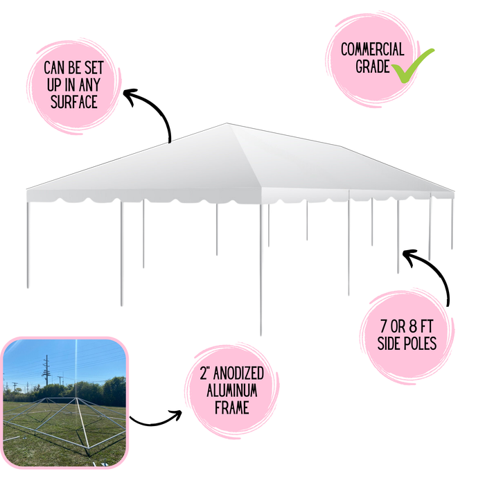20x20 Classic Series Frame Tent - Commercial Heavy Duty Party & Event Canopy