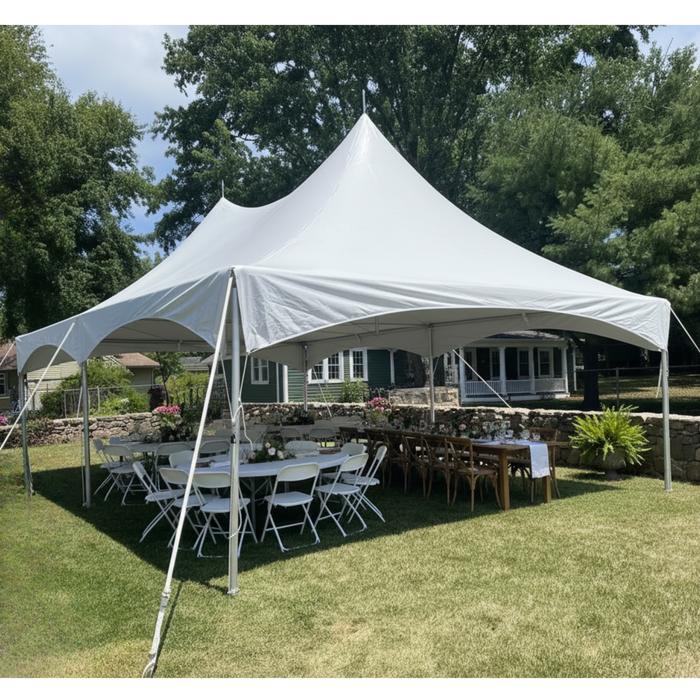 20x30 High Peak Frame Tent – Commercial White Event Canopy