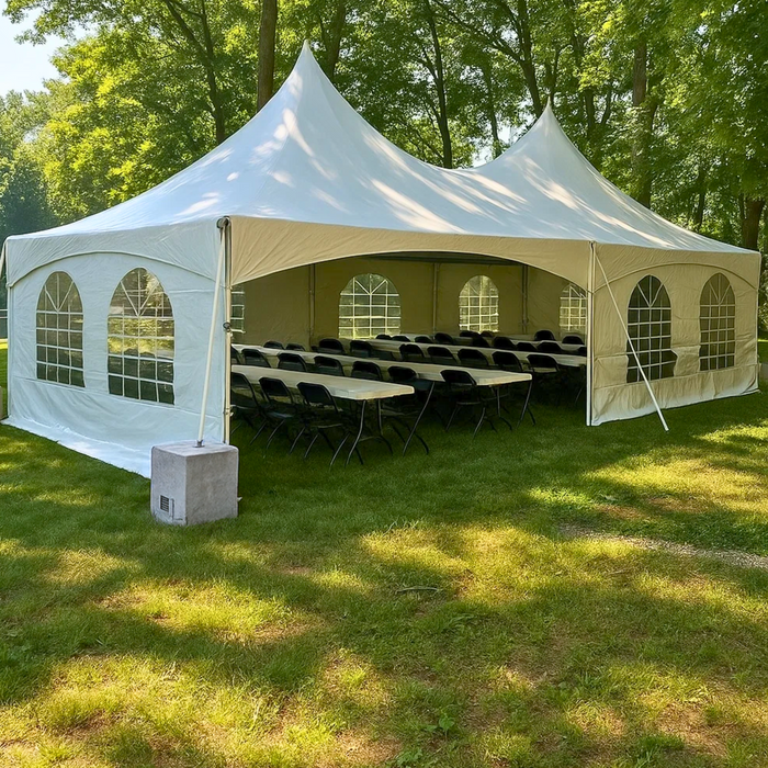 20x30 High Peak Frame Tent – Commercial White Event Canopy