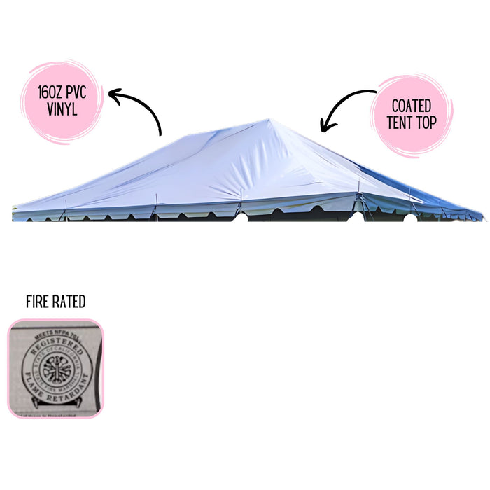 fire resistant tent 20x40 Pole Tent Top Only — Beyond Tent