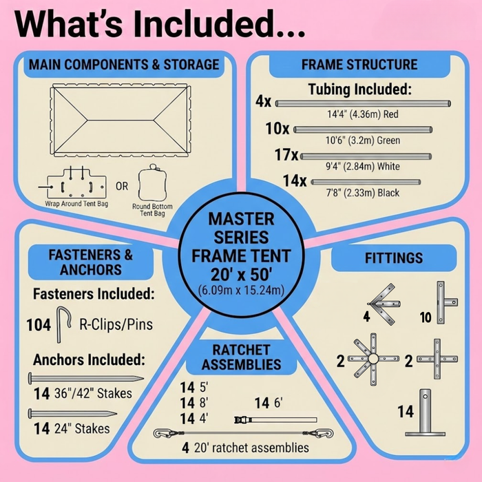 20x50 Premium Frame Tent - Commercial Grade