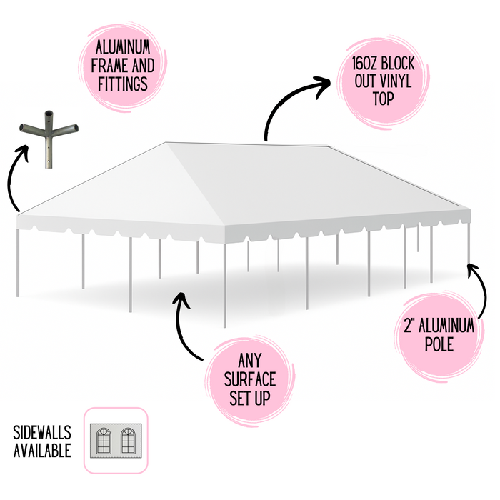 20x50 Classic Series Frame Tent - Commercial Heavy Duty Party & Event Canopy