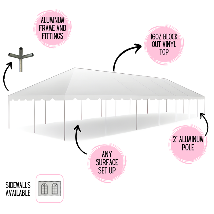 20x80 Classic Series Frame Tent - Commercial Heavy Duty Party & Event Canopy