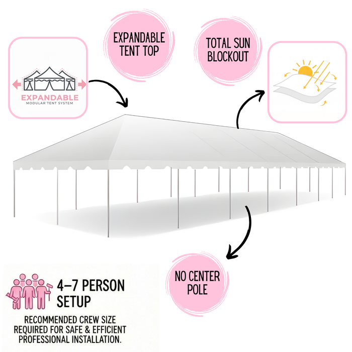 20x80 Classic Series Frame Tent - Commercial Heavy Duty Party & Event Canopy