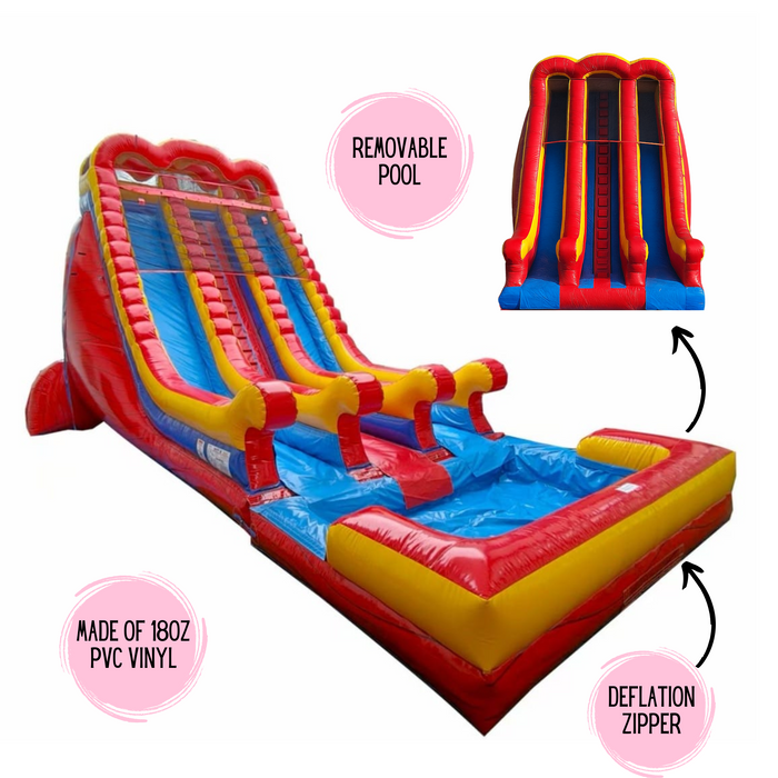 22' 2-Lane Unisex Wet & Dry Slide