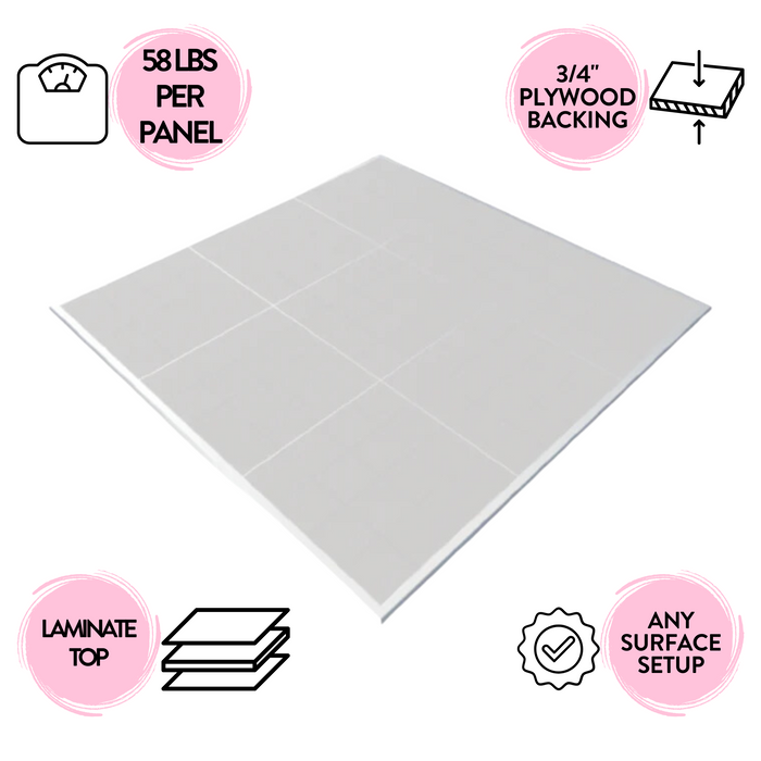 White Laminate Portable Dance Floor - Subfloor Included